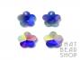 Sapphire AB 13.5mm Crystal Flower Charm - 4 Pack